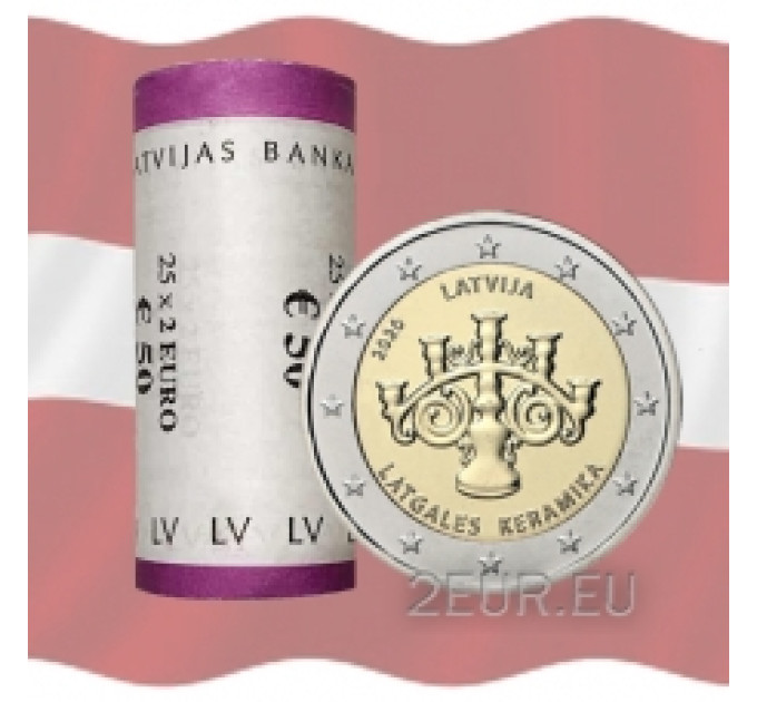 Latvia 2 euro UNC roll 2020 - Latgalian ceramics