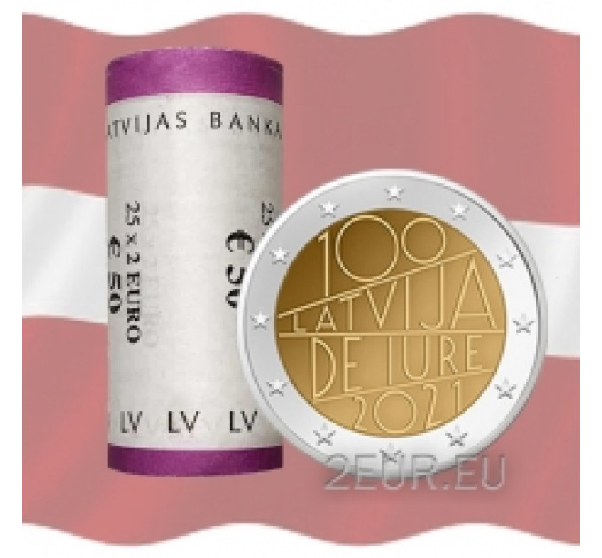 Latvia 2 euro UNC roll 2021 - Latvia de iure 100