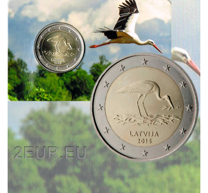 Latvia 2 euro BU 2015 - Stork