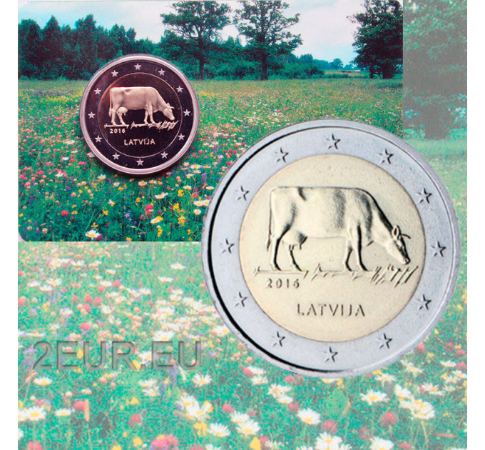 Latvia 2 euro BU 2016 - Dairy Farming - Cow