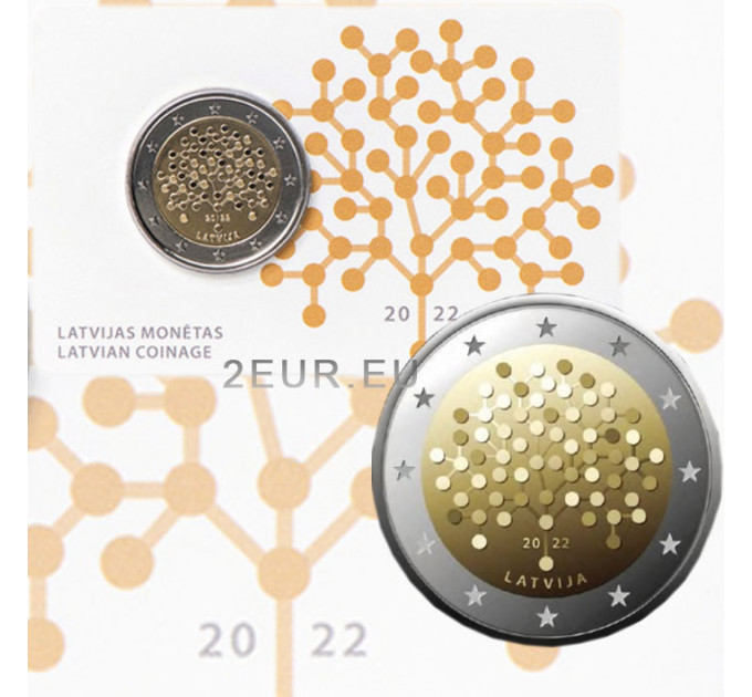 Latvia 2 euro BU 2022 - Financial Literacy - 100 Years Bank of Latvia