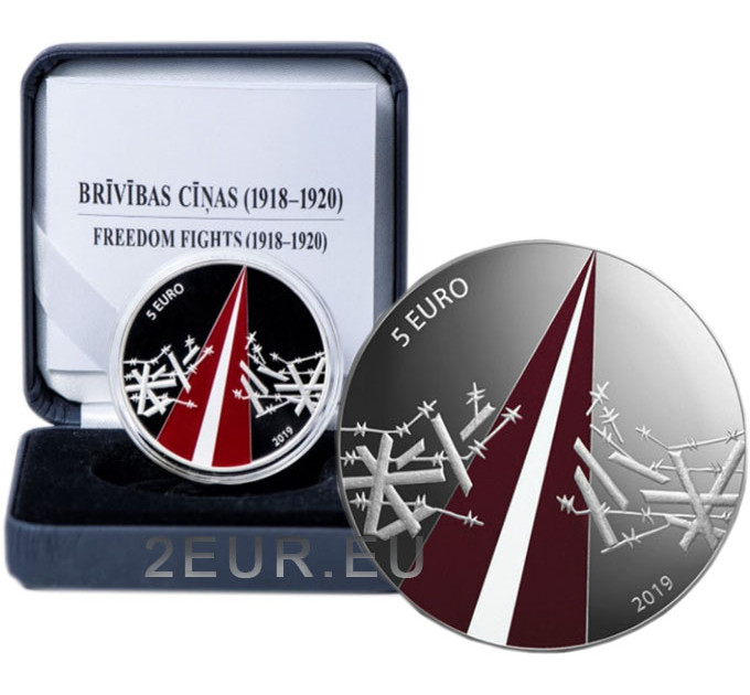 Latvia 5 euro silver proof 2019 - Fight for freedom (1918-1920)