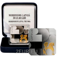 Läti 5 euro hõbe proof 2020 – Modernism Lätis – 1960. aastad