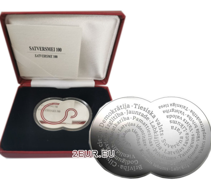 Latvia 5 euro silver proof 2022 - Constitution of the Republic of Latvia