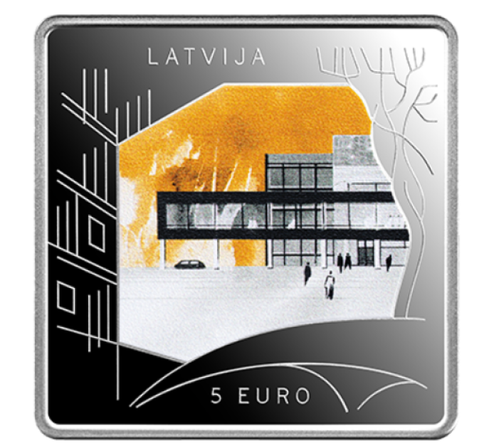 Latvia 5 euro silver proof 2024 - Building the Unbuilt