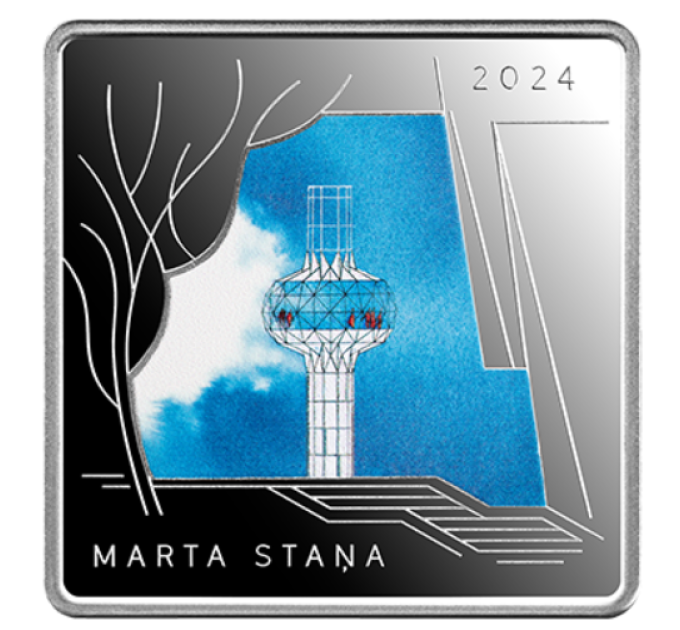 Latvia 5 euro silver proof 2024 - Building the Unbuilt