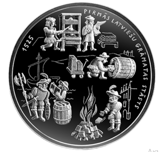Latvia 5 euro silver proof 2025 - Latvian book – 500