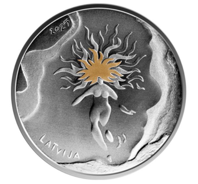Latvia 5 euro silver proof 2025 - Sun and Wind