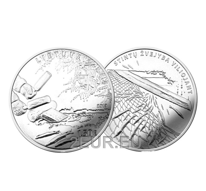 Lithuania 1.5 euro UNC 2019 - Smelt Fishing by Attracting