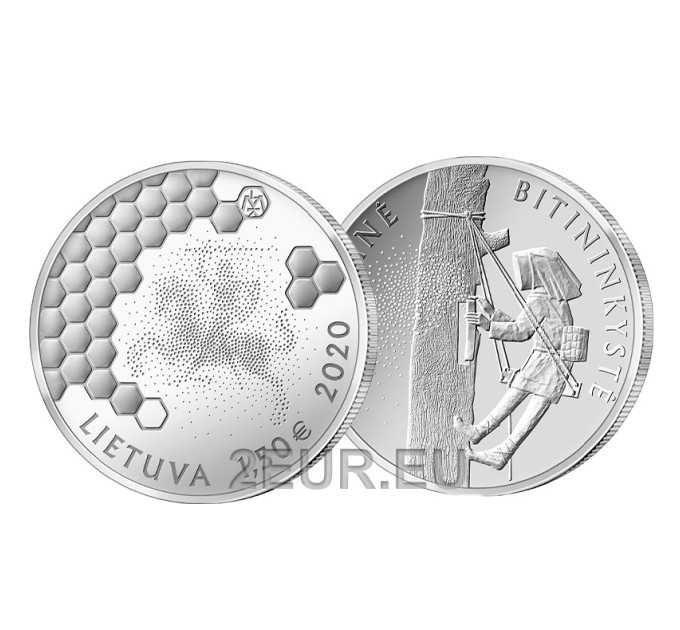 Lithuania 1.5 euro UNC 2020 - Tree Beekeeping