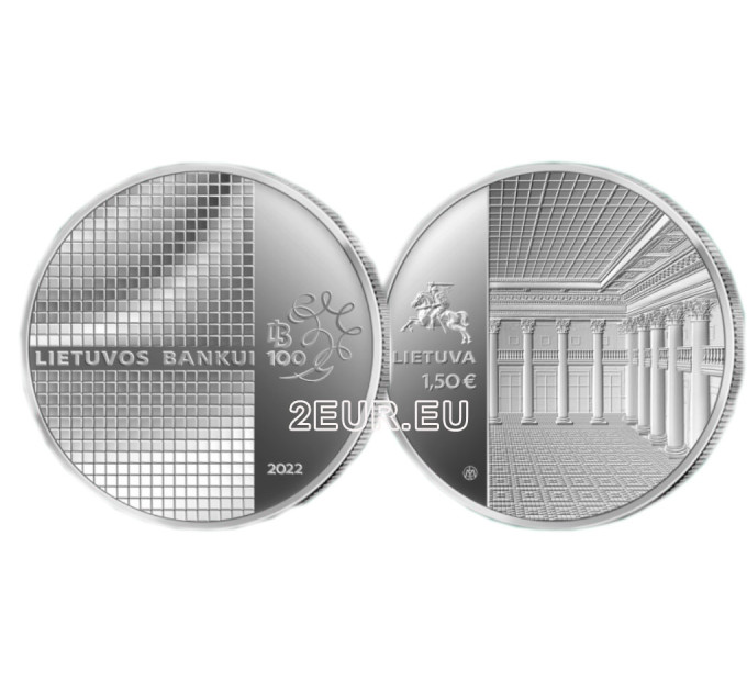 Lithuania 1.5 euro UNC 2022 - 100th anniversary of the Bank of Lithuania