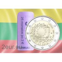 Leedu 2 eurot UNC rulli 2015 – 30 aastat ELi lippu