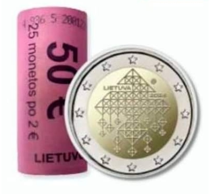 Lithuania 2 euro UNC roll 2024 - Lithuanian tradition of thatched gardens