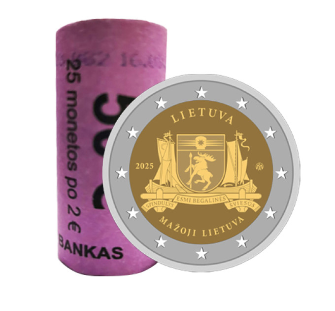 Lithuania 2 euro UNC roll 2025 - Lithuania Minor