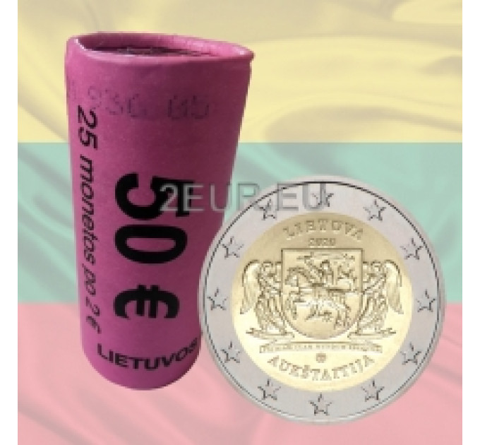 Lithuania 2 euro UNC roll 2020 - Aukstaitija