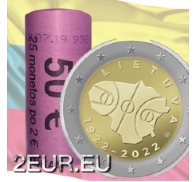 Lithuania 2 euro UNC roll 2022 - 100 years of Basketball in Lithuania