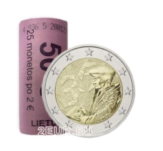 Lithuania 2 euro UNC roll 2022 - 35 Years of the Erasmus