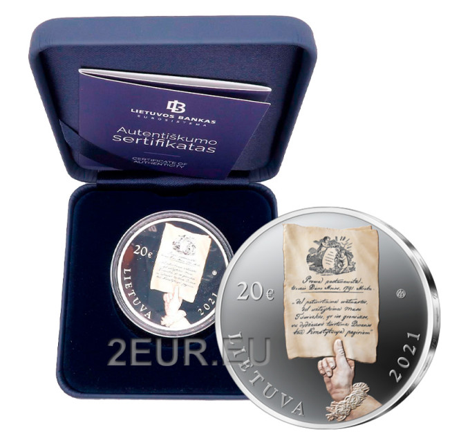 Lithuania 20 euro silver proof 2021 - 230th Anniversary of the Constitution of 3 May and Mutual Pledge of the Commonwealth of the Two Nations