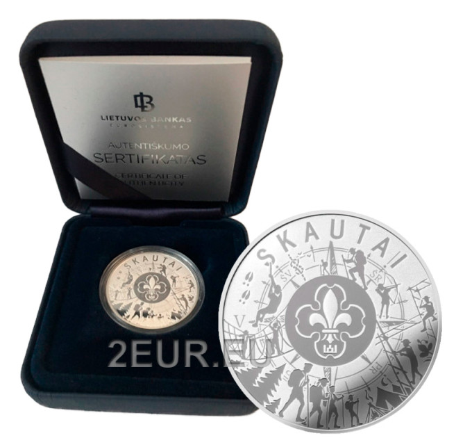 Lithuania 5 euro silver proof 2019  - Scouts
