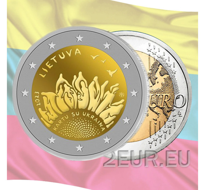 Lithuania 2 euro UNC 2023 - Together with Ukraine