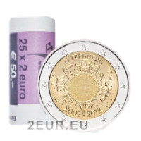 Luksemburg 2 eurot UNC rulli 2012 – 10 aastat eurot