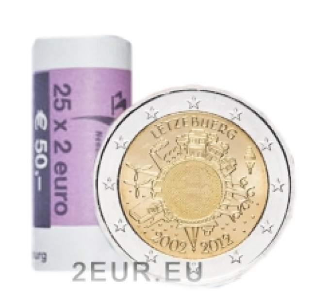 Luxembourg 2 euro UNC roll 2012 - 10 Years of Euro