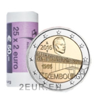 Luksemburg 2 eurot UNC rulli 2016 – sild "Suurhertsoginna Charlotte"
