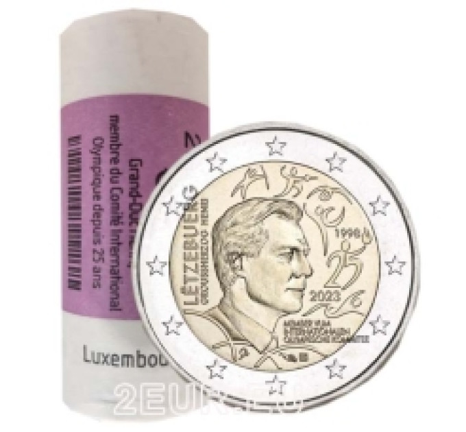 Luxembourg 2 euro UNC roll 2023 - 25th anniversary of the admission of Grand Duke Henri as a member of the International Olympic Committee