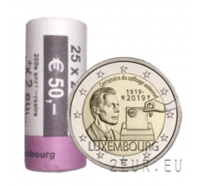 Luxembourg 2 euro UNC roll 2019 - 100th Anniversary of Universal Suffrage
