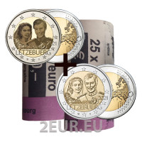 Luksemburg 2 eurot UNC rulli 2021 – Suurhertsog Henri ja suurhertsoginna Maria Teresa 40. pulma-aastapäev