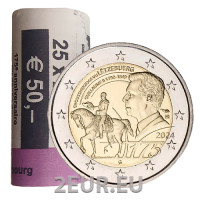 Luksemburg 2 eurot UNC rulli 2024 – 175. aastapäev suurvürst Guillaume II surmast