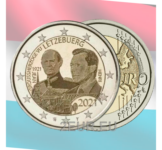 Luxembourg 2 euro UNC 2021-  100th Anniversary of the Birth of Grand-Duke Jean photo