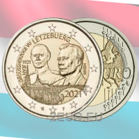 Luxembourg 2 euro UNC 2021-  100th Anniversary of the Birth of Grand-Duke Jean relief