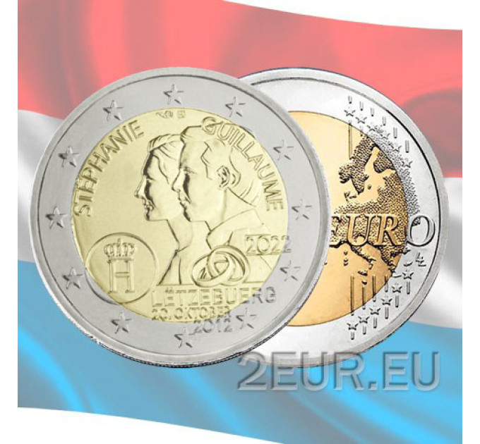 Luxembourg 2 euro UNC 2022 - 10 Years Since the Wedding of Hereditary Grand Duke Guillaume and Hereditary Grand Duchess Stéphanie