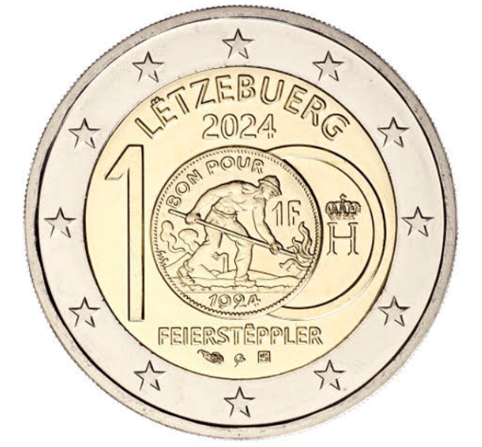 Luxembourg 2 euro UNC 2024 - 100th Anniversary of the Introduction of Luxembourg Franc