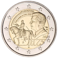 Luksemburg 2 eurot UNC 2024 – 175. aastapäev suurvürst Guillaume II surmast