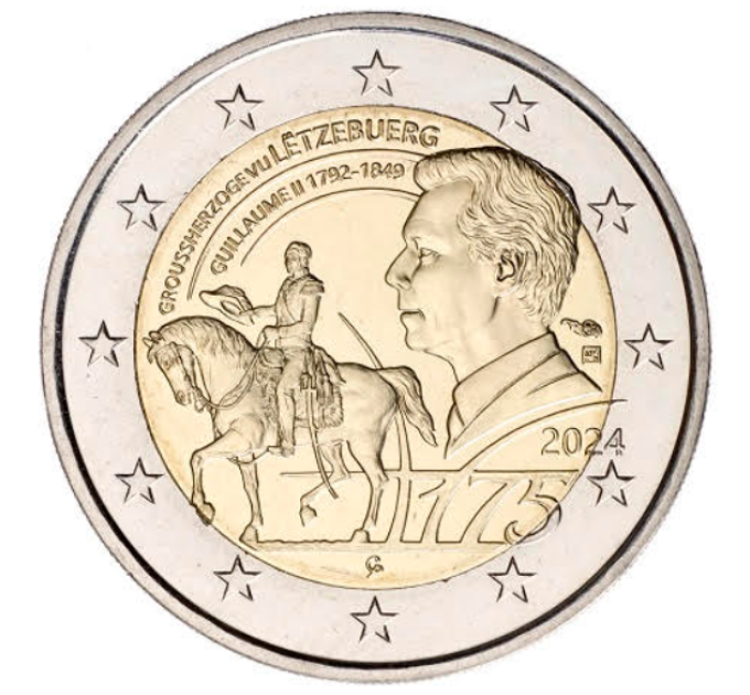 Luxembourg 2 euro UNC 2024 - 175th Anniversary of the Death of the Grand Duke Guillaume II