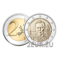 Luksemburg 2 eurot UNC 2025 – Suurvürst Henri troonile tõusmise 25. aastapäev