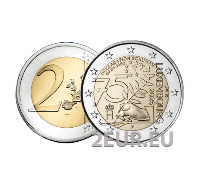 Luxembourg 2 euro UNC 2025 - 75th anniversary of the Schuman Declaration