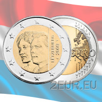 Luksemburg 2 eurot UNC 2009 – suurhertsoginna Charlotte'i troonile tõusmise 90. aastapäev