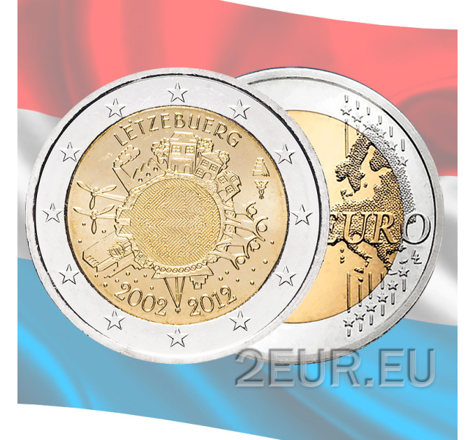 Luxembourg 2 euro UNC 2012 - 10 Years of Euro Cash
