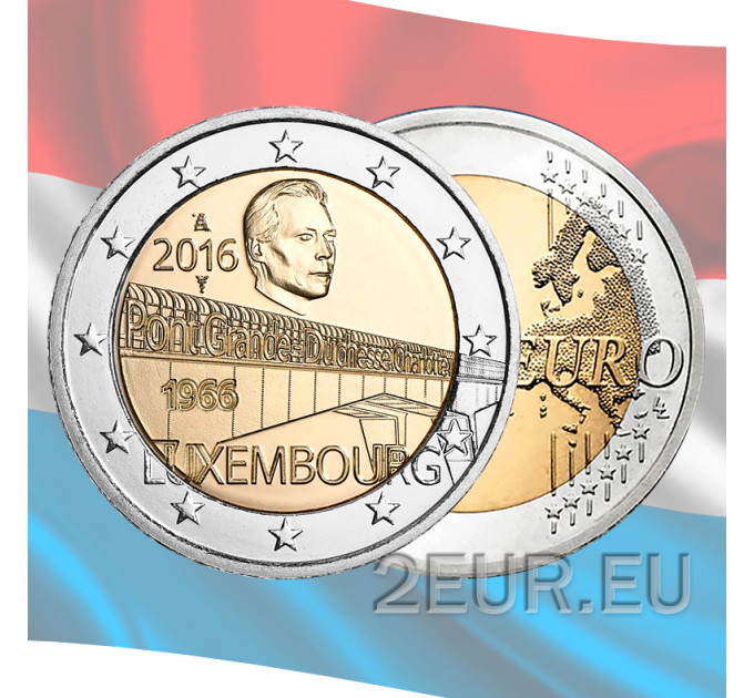 Luxembourg 2 euro UNC 2016 - 50th Anniversary of the Grand Duchess Charlotte Bridge
