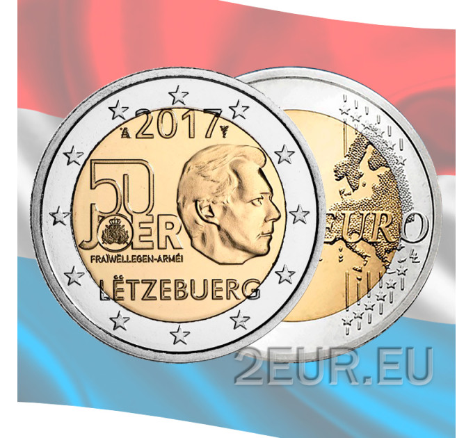 Luxembourg 2 euro UNC 2017 - 50th Anniversary of the Voluntariness of the Luxembourg Army