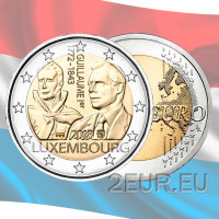 Luksemburg 2 eurot UNC 2018 – suurhertsog Guillaume I 175. surma-aastapäev