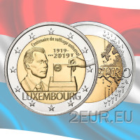 Luksemburg 2 eurot UNC 2019 – universaalse hääletusõiguse sajand