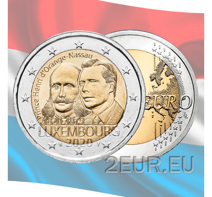 Luxembourg 2 euro UNC 2020 - 200th Anniversary of the Birth of Prince Henry of Orange-Nassau