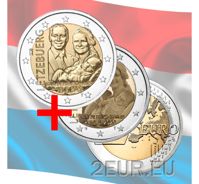 Luxembourg 2 euro UNC 2020 -  Birth of Prince Charles relief +photo