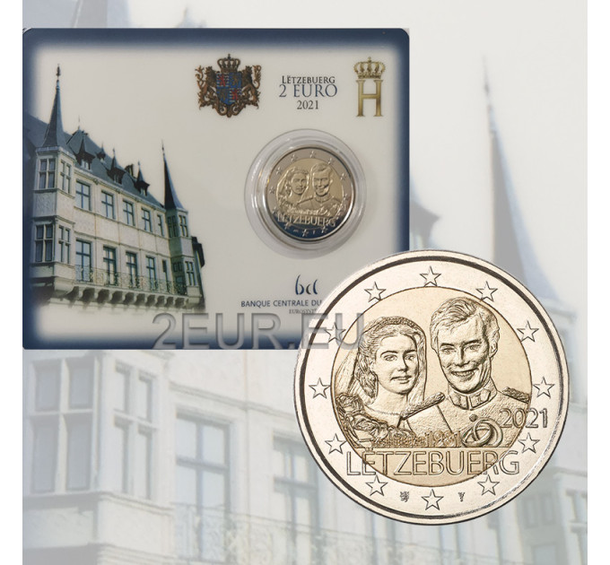 Luxembourg 2 euro BU 2021 - 40th Wedding Anniversary of Grand Duchess Maria Teresa With Grand Duke Henry