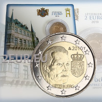 Luksemburg 2 eurot BU 2010 – Suurhertsog Henri vapp