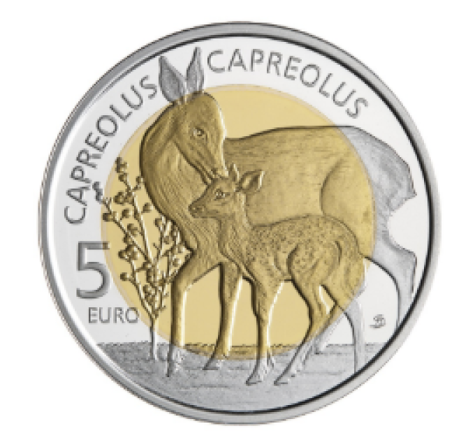 Luxembourg 5 euro silver Proof 2025 - Fauna and Flora - European roe deer